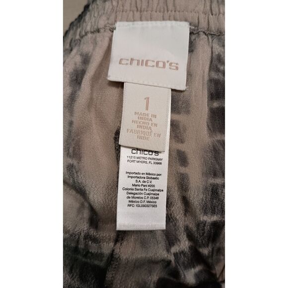 Chico's Skirt Womens Plus Size 1 Grey Tie Dyed Long Maxi Flowy with Fringe Hem - Picture 3 of 8